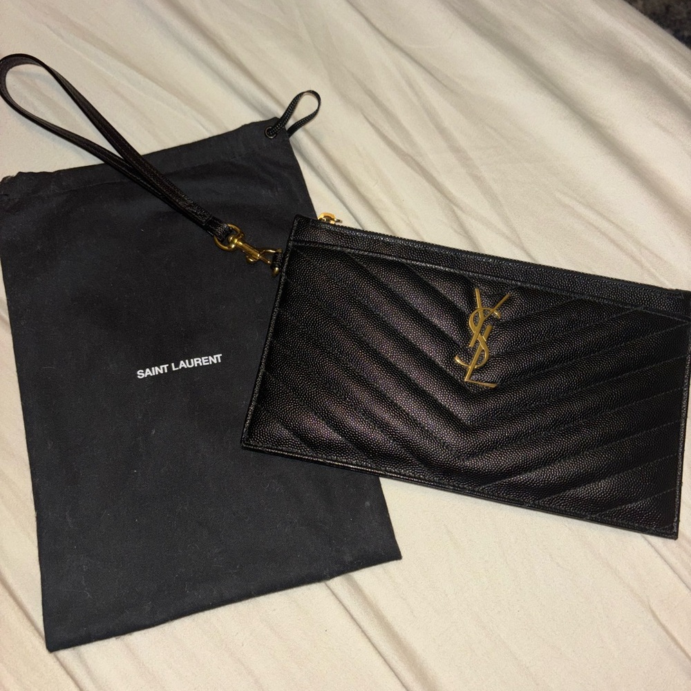 Saint Laurent Black Quilted Leather Wallet
